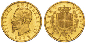 REGNO D’ITALIA. VITTORIO EMANUELE II DI SAVOIA, 1861-1878. 20 Lire 1876. Roma.