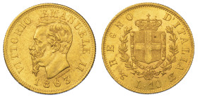 REGNO D'ITALIA. VITTORIO EMANUELE II DI SAVOIA, 1861-1878. 10 Lire 1863. Torino.