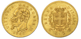 REGNO D'ITALIA. VITTORIO EMANUELE II DI SAVOIA, 1861-1878. 5 Lire 1863. Torino.