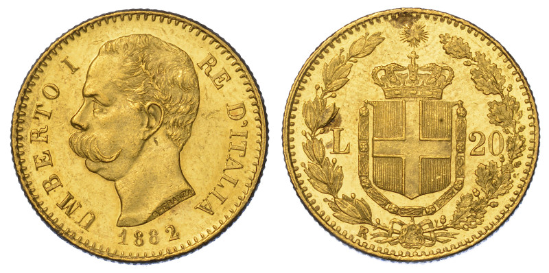 REGNO D'ITALIA. UMBERTO I DI SAVOIA, 1878-1900.

20 Lire 1882.

Testa a s. R...