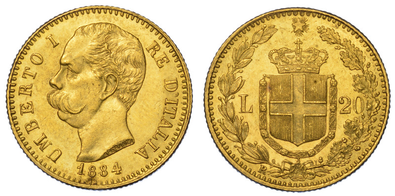 REGNO D'ITALIA. UMBERTO I DI SAVOIA, 1878-1900.

20 Lire 1884.

Testa a s. R...
