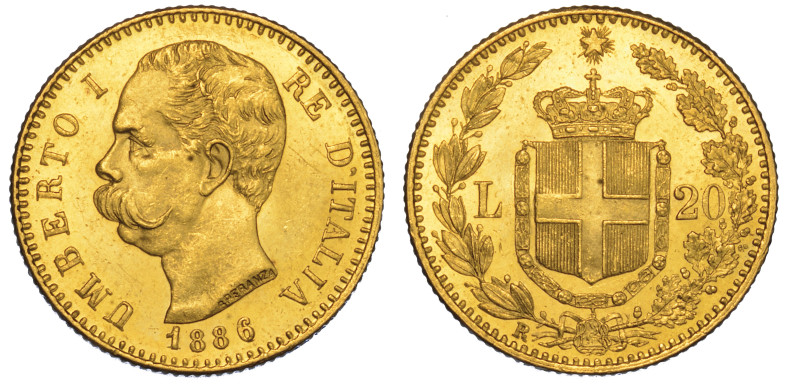 REGNO D'ITALIA. UMBERTO I DI SAVOIA, 1878-1900.

20 Lire 1886.

Testa a s. R...