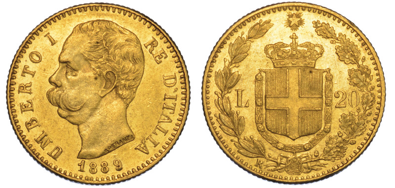 REGNO D'ITALIA. UMBERTO I DI SAVOIA, 1878-1900.

20 Lire 1889.

Testa a s. R...