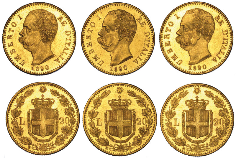 REGNO D'ITALIA.

Lotto di tre monete.

UMBERTO I DI SAVOIA, 1878-1900. 20 Li...