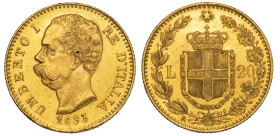 REGNO D'ITALIA. UMBERTO I DI SAVOIA, 1878-1900. 20 Lire 1893.