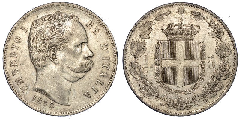 REGNO D'ITALIA. UMBERTO I DI SAVOIA, 1878-1900.

5 Lire 1878.

Testa del Re ...