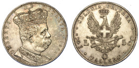 COLONIA ERITREA. UMBERTO I DI SAVOIA, 1890-1896. Tallero 1891.
