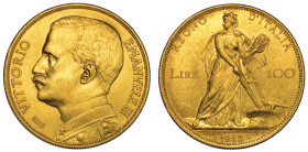 REGNO D'ITALIA. VITTORIO EMANUELE III DI SAVOIA, 1900-1946. 100 Lire 1912. Aratrice.