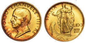 REGNO D’ITALIA. VITTORIO EMANUELE III DI SAVOIA, 1900-1946. 100 lire 1932/A. X. Italia su prora.
