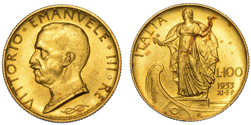 REGNO D’ITALIA. VITTORIO EMANUELE III DI SAVOIA, 1900-1946.

100 lire 1933/A. ...