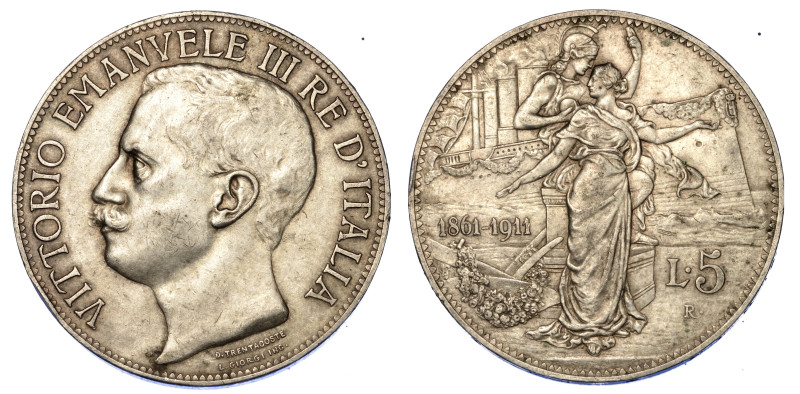 REGNO D'ITALIA. VITTORIO EMANUELE III DI SAVOIA, 1900-1946.

5 Lire 1911. Cinq...