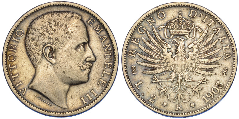 REGNO D'ITALIA. VITTORIO EMANUELE III DI SAVOIA, 1900-1946.

2 Lire 1903. Aqui...