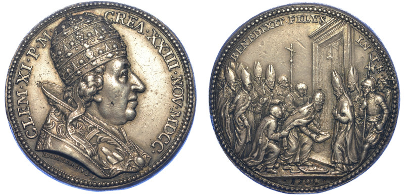 STATO PONTIFICIO. CLEMENTE XI, 1700-1721.

Medaglia d'argento 1700. Elezione a...