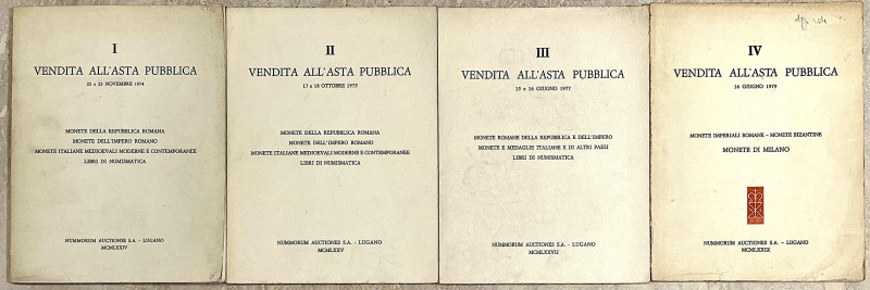 Lotto di 4 cataloghi. NUMMORUM AUCTIONES

- Lugano, 22-23 novembre 1974, asta ...