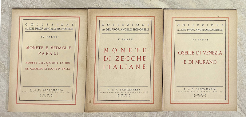 Lotto di tre cataloghi. SANTAMARIA P. & P.

COLLEZIONE A. SIGNORELLI.

- vol...