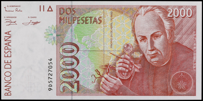 2.000 pesetas. 1995. Celestino Mutis. Serie Sustitutiva 9D. (Leves arrugas). Ed-...