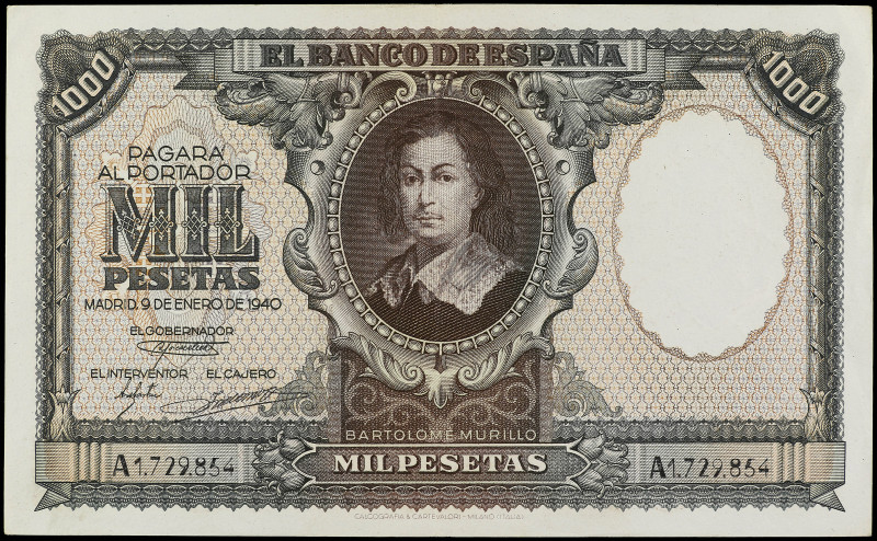 1.000 Pesetas. 9 Enero 1940. Murillo. Ed-440. MBC+.