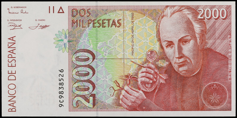 2.000 pesetas. 1995. Celestino Mutis. Serie Sustitutiva 9C. Ed-482Ad. SC.