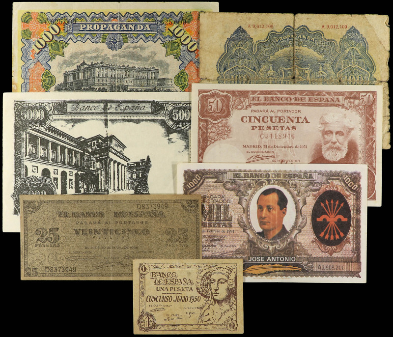 Lote 7 billetes Publicidad. Lote de publicidades en forma de imitación de billet...