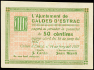 50 Cèntims. 24 Juny 1937. Aj. de CALDES D´ ESTRAC. AT-59; RGH-7274. MBC+.