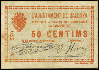 50 Cèntims. Aj. de BALENYÀ. (Algo sucio). AT-280. MBC+.