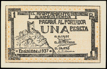 1 Peseta. 1937. Ay. de ALHAMA DE MURCIA. RGH-496. SC.