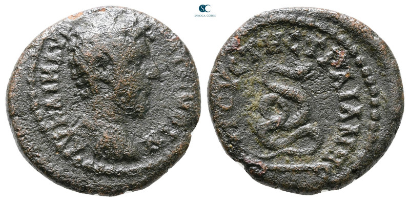 Thrace. Augusta Traiana. Marcus Aurelius AD 161-180. 
Bronze Æ

18 mm, 4,65 g...