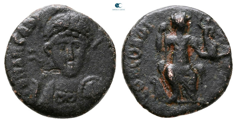 Arcadius AD 383-408. Uncertain mint
Follis Æ

13 mm, 1,87 g



Nearly Ver...