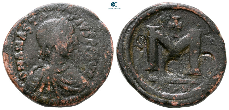 Anastasius I AD 491-518. Constantinople
Follis or 40 Nummi Æ

26 mm, 10,08 g...