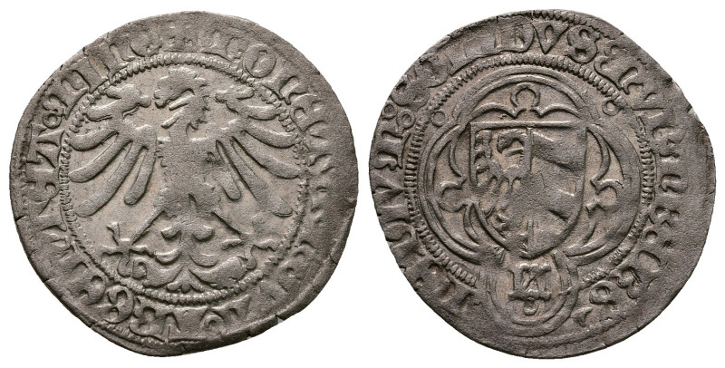 Germany. Nürnberg AD 1465-1467. 
1/2 Schilling AR

20 mm, 1,15 g



Very ...