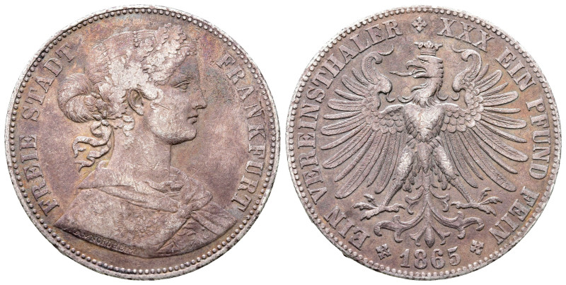 Germany. Frankfurt am Main AD 1865. 
Thaler AR

33 mm, 17,52 g



Very Fi...