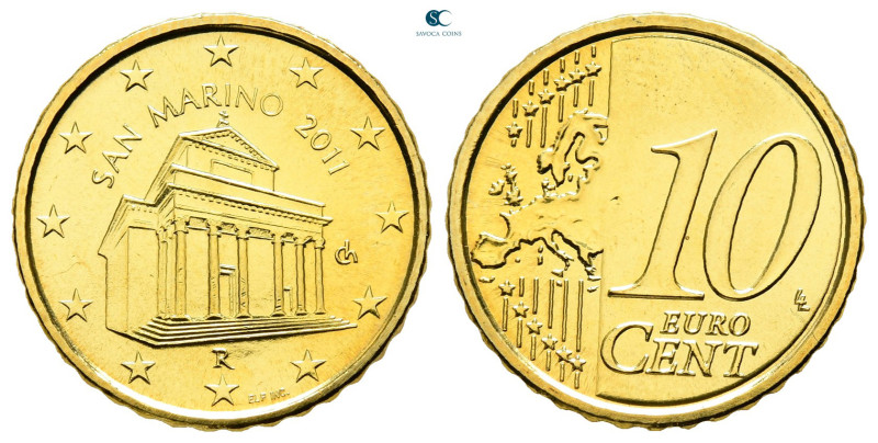 San Marino. AD 2011. 
10 Cent 2011

19,75 mm, 4,10 g



Uncirculated