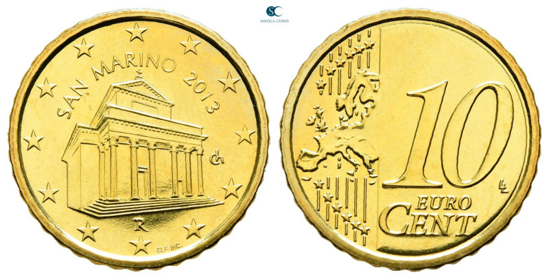 San Marino. AD 2013. 
10 Cent 2013

19,75 mm, 4,10 g



Uncirculated