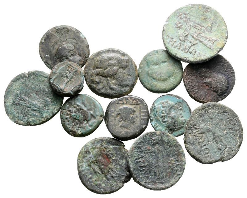 Lot of ca. 13 greek bronze coins / SOLD AS SEEN, NO RETURN!

Fine