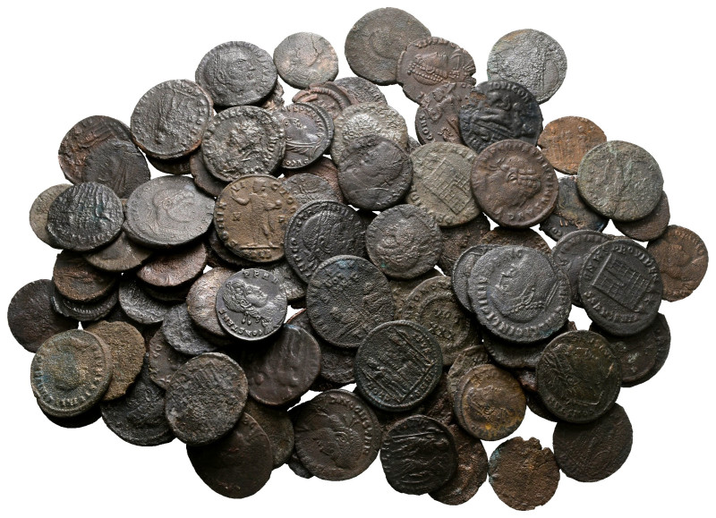 Lot of ca. 100 late roman bronze coins / SOLD AS SEEN, NO RETURN!

Good Fine