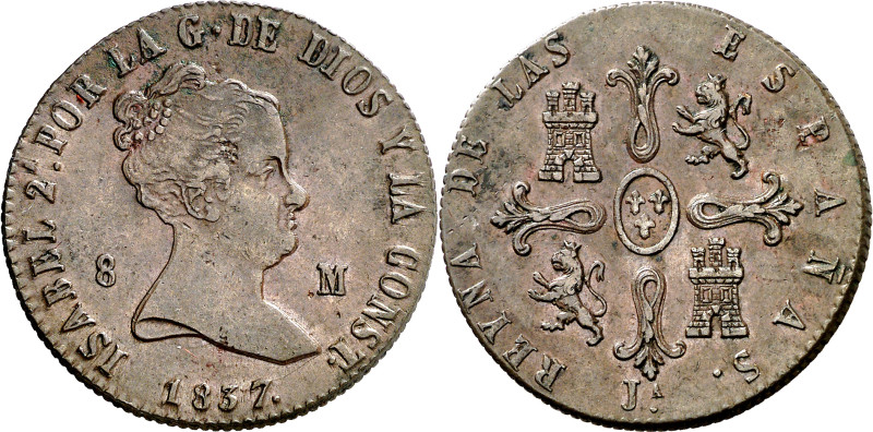 1837. Isabel II. Jubia. 8 maravedís. (AC. 104) (C. & N. 134). Escasa. 10,30 g. E...