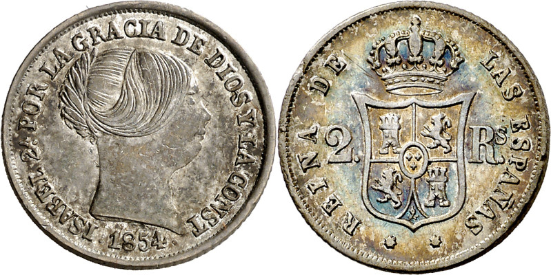 1854. Isabel II. Sevilla. 2 reales. (AC. 392). Bonita pátina. 2,55 g. EBC. 

1...