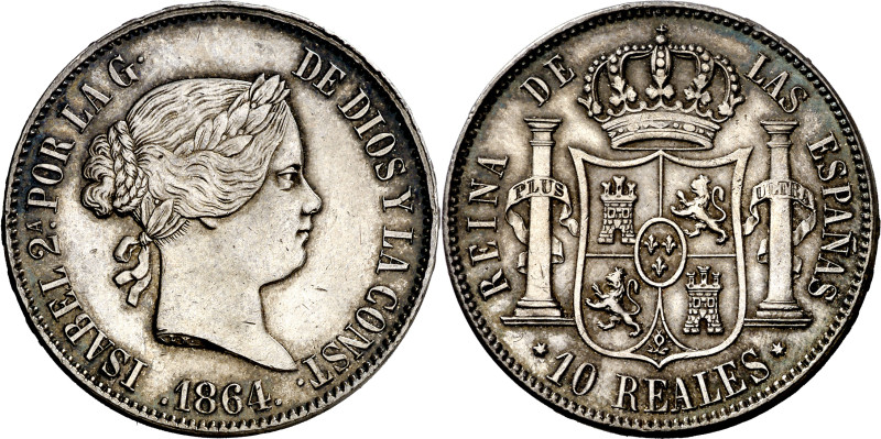 1864. Isabel II. Madrid. 10 reales. (AC. 541). Bella. 12,91 g. EBC+. 

1864. I...