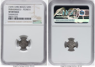 Pedro II 20 Reis ND (1699-1700) XF Details (Damaged) NGC, Rio de Janeiro mint, KM74, LMB-129. A true survivor, this type bringing strong premiums in a...