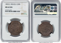 João Prince Regent 20 Reis 1802-(L) MS62 Brown NGC, Lisbon mint, KM233.1, LMB-371. First date of type. The single-finest example at NGC by a landslide...