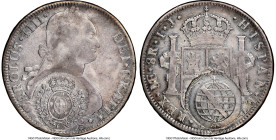 Minas Gerais. João Prince Regent Counterstamped 960 Reis ND (1808) Fine Details (Cleaned) NGC, KM251.1, LMB-451. Host: Peru Charles IV 8 Reales 1808 L...