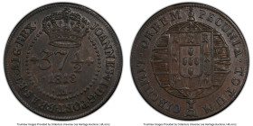João VI 37-1/2 Reis 1818-M AU55 PCGS, Minas Gerais mint, KM317.1, LMB-549. An elusive three-year type currently bested by a single example at NGC. Fro...