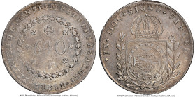 Pedro I 640 Reis 1825-R AU58 NGC, Rio de Janeiro mint, KM367, LMB-501. A pleasing and original representative at the cusp of a Mint State assignment. ...