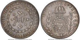 Pedro II 960 Reis 1834/3-R MS61 NGC, Rio de Janeiro mint, cf. KM385 (overdate not listed), Prober-1403 (same), LMB-519 (same). An unimaginable offerin...