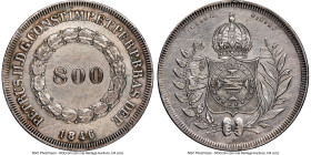 Pedro II 800 Reis 1846 AU Details (Cleaned) NGC, Rio de Janeiro mint, KM456, LMB-551. Mintage: 672. One of the more attainable pieces in the always co...