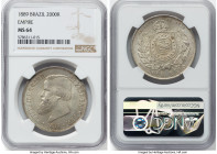 Pedro II 2000 Reis 1889 MS64 NGC, Rio de Janeiro mint, KM485. Last year of type. From the Sant'Anna Collection HID09801242017 © 2024 Heritage Auctions...