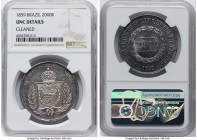 Pedro II 2000 Reis 1859 UNC Details (Cleaned) NGC, Rio de Janeiro mint, KM466, LMB-621. Despite the noted conditional qualifier, the appearances of th...