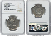 Republic copper-nickel Pattern 400 Reis 1914 UNC Details (Cleaned) NGC, Rio de Janeiro mint, KM515. Short neck type. From the Sant'Anna Collection HID...
