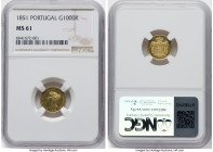 Maria II gold 1000 Reis 1851 MS61 NGC, KM486, Gomes-41.01. Mintage: 12,000. One-year type. From the Sant'Anna Collection HID09801242017 © 2024 Heritag...