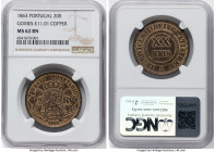 Luiz I copper Pattern 20 Reis 1863 MS62 Brown NGC, KM-Pn135, Gomes-E11.01. From the Sant'Anna Collection HID09801242017 © 2024 Heritage Auctions | All...